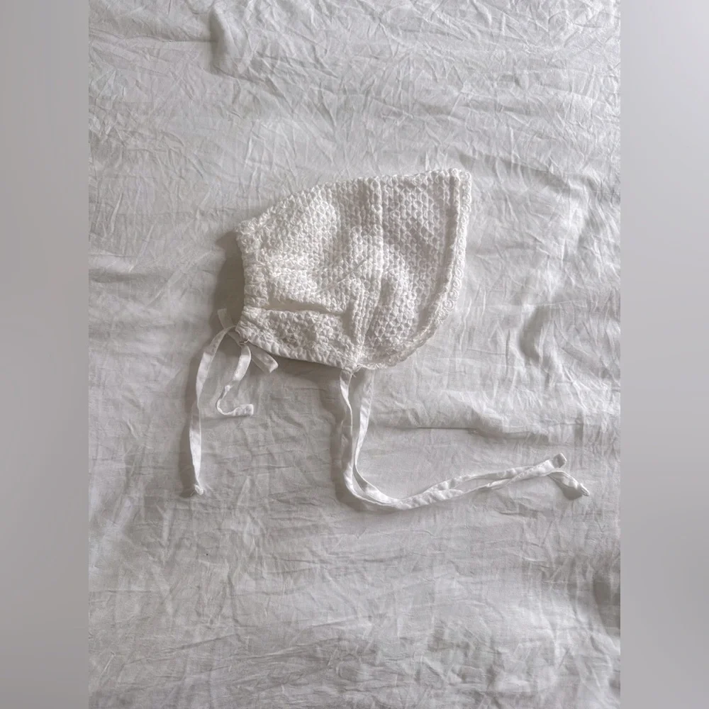 Baby Eyelet cotton Bonnet